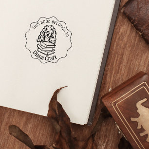Tampons Encreurs Ce Livre Appartient À, mignon Cocker Spaniel