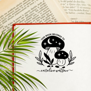 Tampons Encreurs Ce livre appartient à Mushroom Rubber Stamp