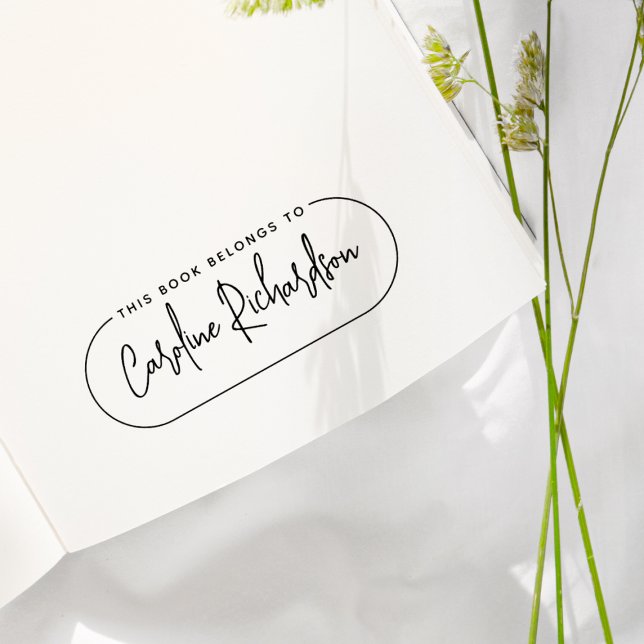 Tampons Encreurs Ce Livre Appartient À Nom de la personne en écritu (Stamp Mockup)