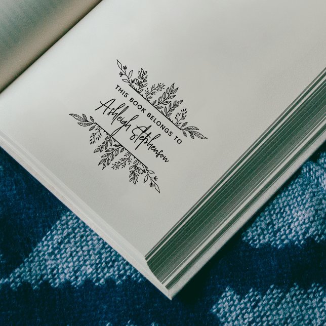 Tampons Encreurs Ce Livre Appartient Au Script De Nom Personnalisé  (Créateur téléchargé)