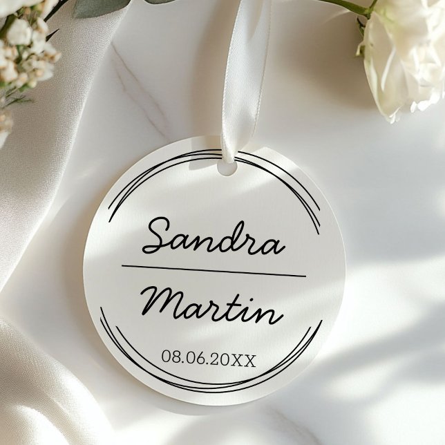Tampons Encreurs Cercle personnalisable (Personalized Circle Stamp with your names and date.)