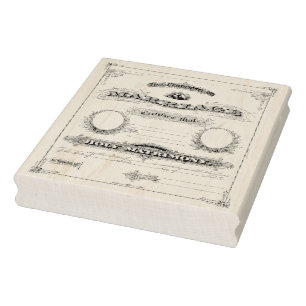 Tampons Encreurs Certificat de mariage Timbre d'art Vintage authent