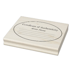 Tampons Encreurs Certificat ovale d'authenticité Timbre d'oeuvre