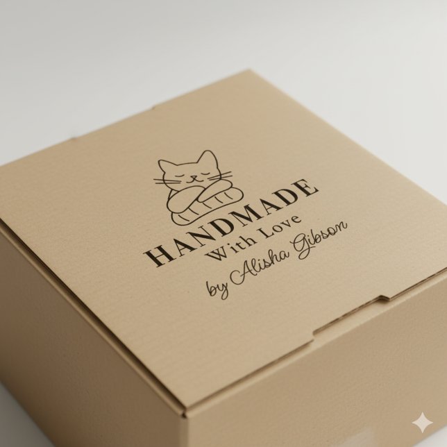 Tampons Encreurs Chat mignonne fait main avec amour, Grand Timbre e (Créateur téléchargé)