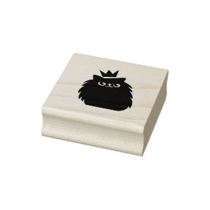 Tampons Encreurs Chat noir avec une couronne de princesse