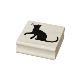 Tampons Encreurs Chat noir et papillon
