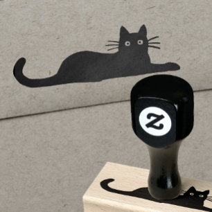 Tampons Encreurs Chat noir se couchant