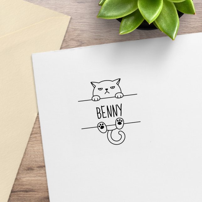 Tampons Encreurs Chat Temp. en colère Nom personnalisé 1x1 (Créateur téléchargé)