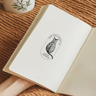 Tampons Encreurs Chat Vintage Personnalisé De La Bibliothèque De