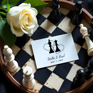 Tampons Encreurs Chess King and Queen Pieces Wedding Design