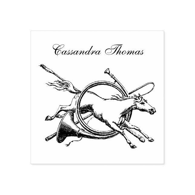 Tampons Encreurs Cheval Equestre Préppy Jumping à travers la couleu (Impression)