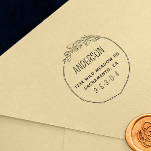 Tampons Encreurs Chic Botanique Wreath Family Adresse de retour