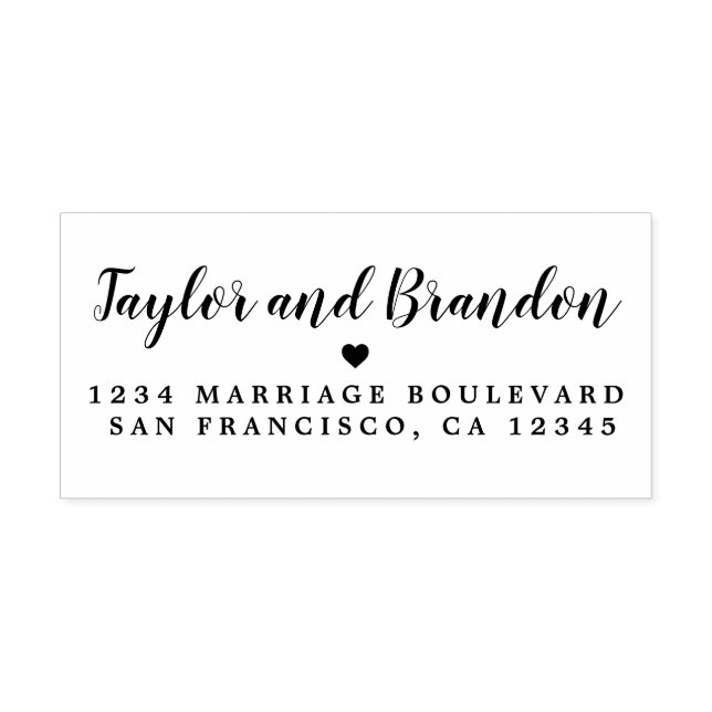 Tampons Encreurs Chic Calligraphie Noms Mariage Adresse de retour (Impression)