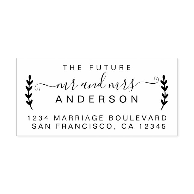 Tampons Encreurs Chic Foliage Future M. Mme Mariage Retour Adresse (Impression)