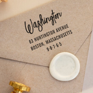 Tampons Encreurs Chic lettrage personnalisé Nom de famille et adres