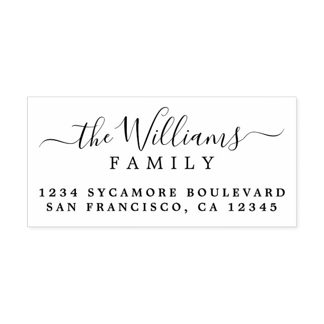 Tampons Encreurs Chic Script Calligraphy Nom de famille Adresse de  (Impression)