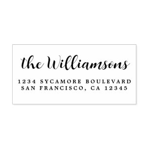 Tampons Encreurs Chic Script Calligraphy Nom de famille Adresse de 