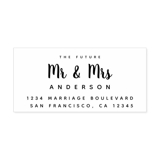 Tampons Encreurs Chic Script Future M. Mme Mariage Adresse de retou (Impression)