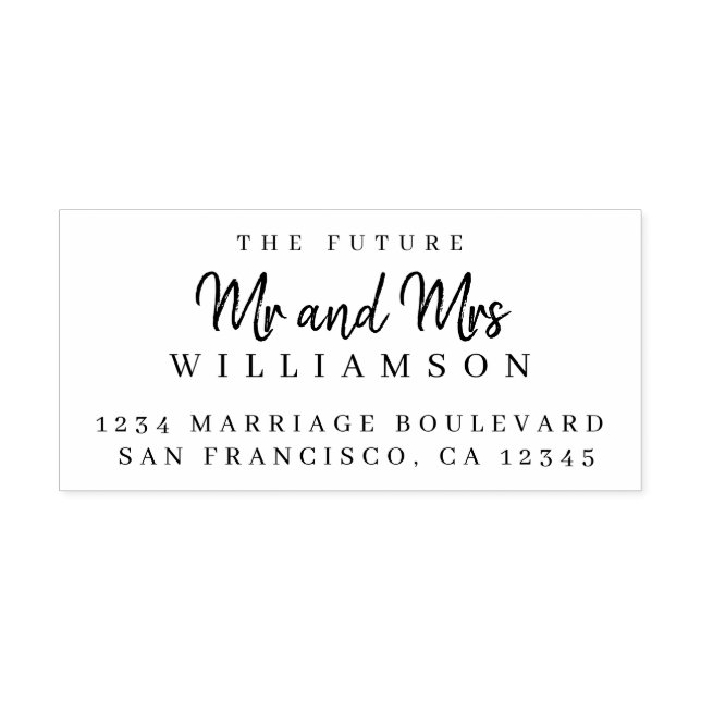 Tampons Encreurs Chic Script Future M. Mme Mariage Adresse de retou (Impression)