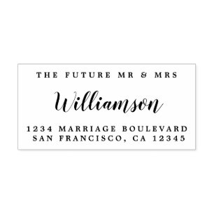 Tampons Encreurs Chic Script Future M. Mme Mariage Adresse de retou