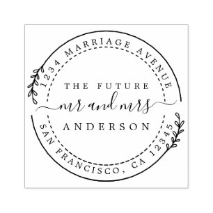 Tampons Encreurs Chic Script Future M. Mme Round Return Adresse