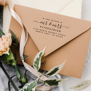 Tampons Encreurs Chic Simple Future M. Mme Mariage Retour Adresse