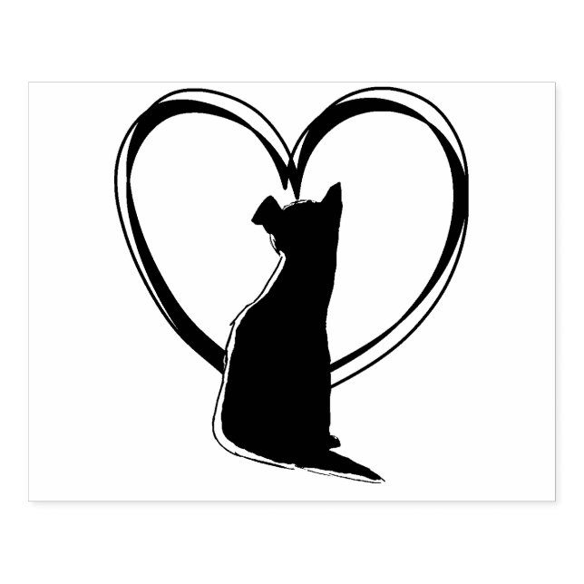 Tampons Encreurs Chien chiot en forme de coeur | AMOUREUX DES CHIEN (Impression)