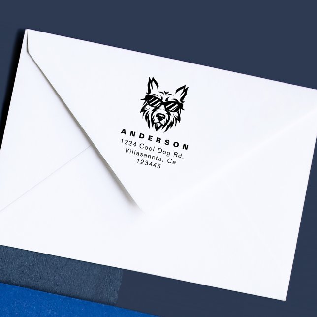 Tampons Encreurs Chien Cool Les Amateurs de Chien Moderne Adresse d (Créateur téléchargé)