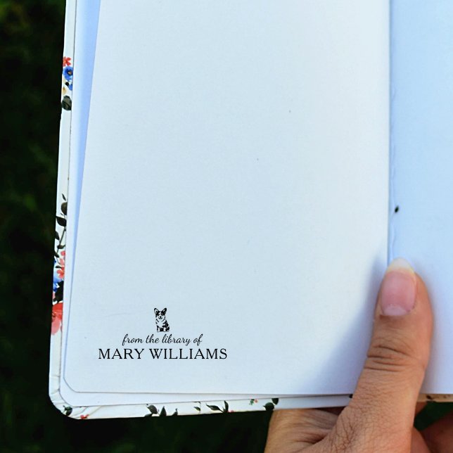 Tampons Encreurs Chien Corgi minimaliste, livre personnalisé (Créateur téléchargé)