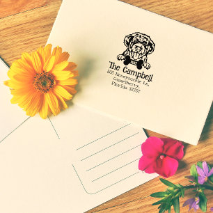 Tampons Encreurs Chien d'eau portugais, adresse de retour personnal