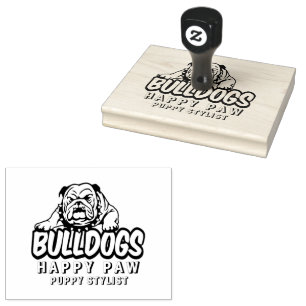 Tampons Encreurs Chien personnalisé Bulldog Portrait Timbre, joyeux