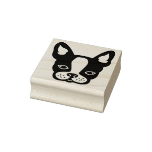 Tampons Encreurs Chiffre-Chien-Français-Boston Terrier-Timbre