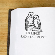 Chouettes Effraies Perché Ex Libris Livre