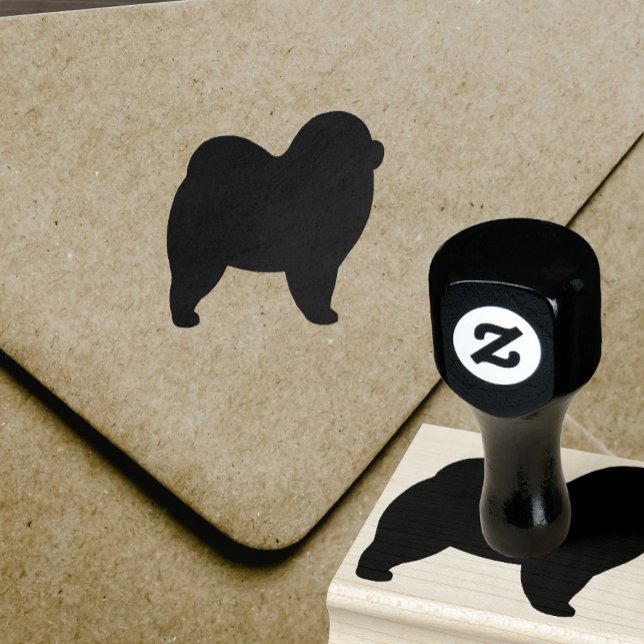 Tampons Encreurs Chow Chow Chien race Silhouette Timbre en caoutcho (Créateur téléchargé)