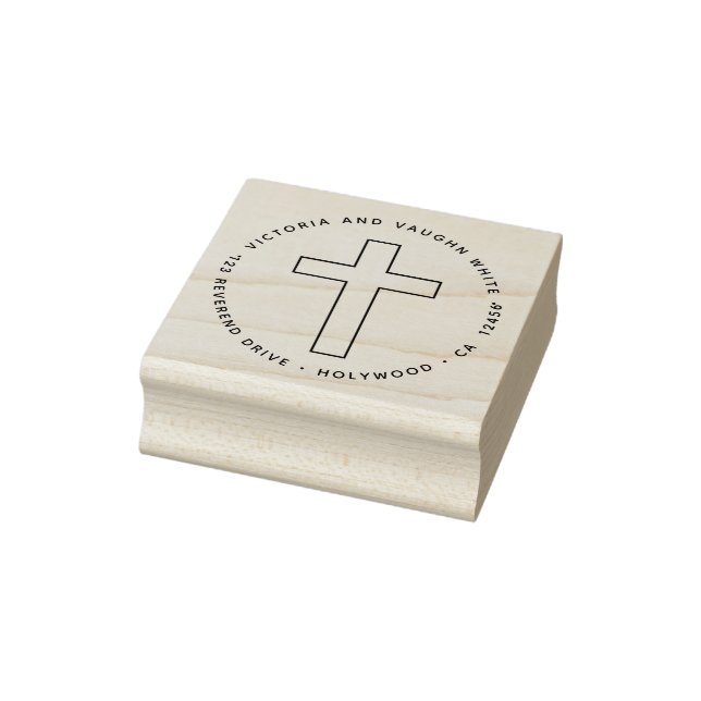 Tampons Encreurs Christian Cross Retour Adresse Religion Religion (Tampon)