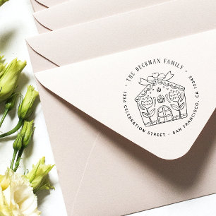 Tampons Encreurs Christmas Gingbread Fête de Noël Adresse de retour