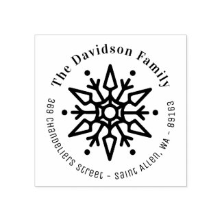 Tampons Encreurs Christmas Snowflake Moderne Adresse de retour