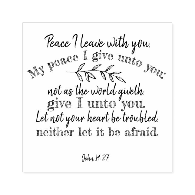 Tampons Encreurs Citation chrétienne positive : Jean 14:27 (Impression)