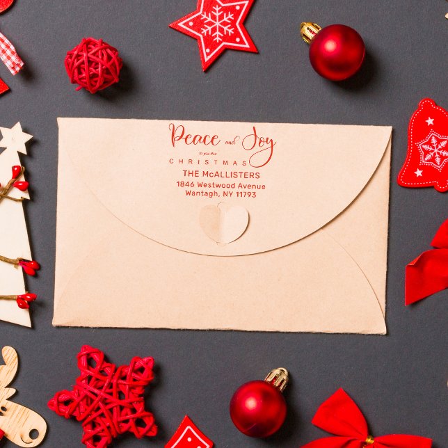 Tampons Encreurs Citation de paix et de joie Holly Whimsical Script (Créateur téléchargé)