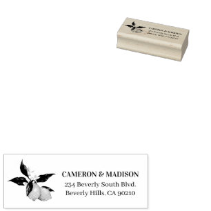 Tampons Encreurs Citrons Peints À La Main Avec Mariage Fleur