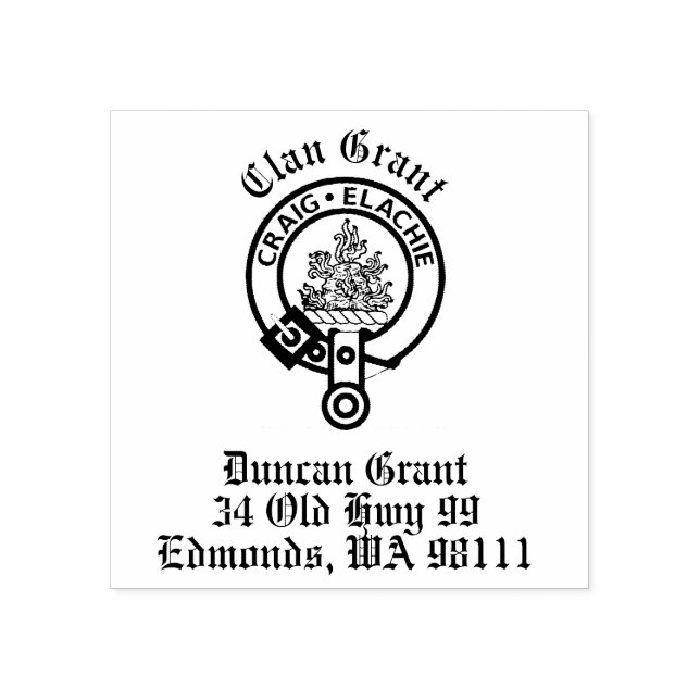 Tampons Encreurs Clan Grant Crest Badge personnalisable (Impression)