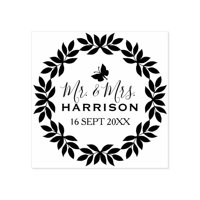 Tampons Encreurs Classique M. & Mme Mariage Date (Impression)