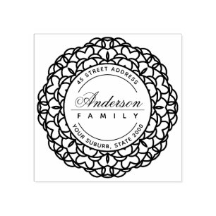 TAMPONS ENCREURS CLASSY ORNATE PERSONNALISÉ NOM DE FAMILLE RENVOI A
