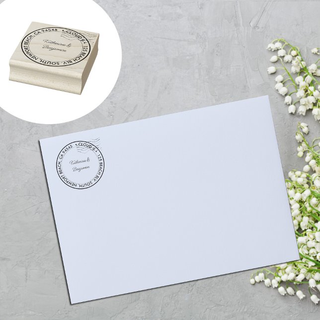 Tampons Encreurs Cloud 9 Noms de mariées Mariages Ronde Adresse de  (Créateur téléchargé)