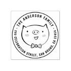 Cochon personnalisé Nom de famille Ronde Adresse d