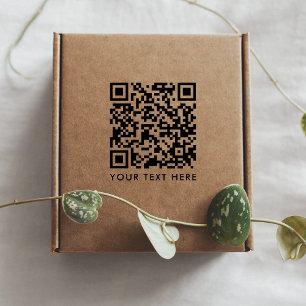 Tampons Encreurs Code QR   Votre Texte Moderne Minimaliste Nettoyer