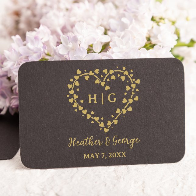 Tampons Encreurs Coeur avec coeur Mariage Monogramme Design (Créateur téléchargé)