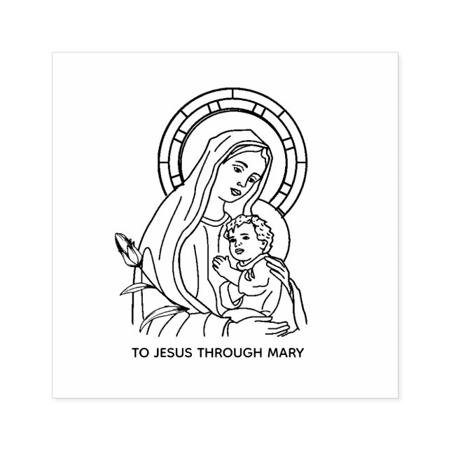 Tampons Encreurs Coeur immaculé de la Vierge Marie Jésus Religieux (Impression)
