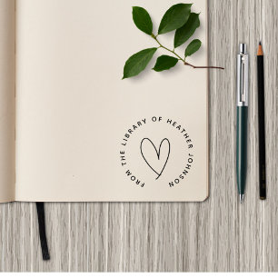 Tampons Encreurs Coeur mignon Simple De La Bibliothèque Livre Perso