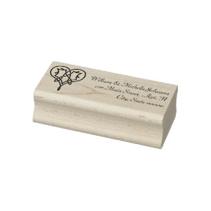 Tampons Encreurs Coeurs de tisse celtique Coeur d'adresse en bois T